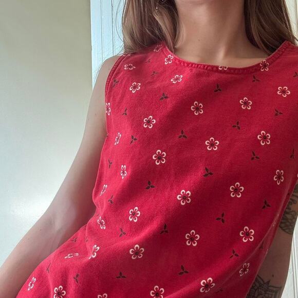 Vintage A.M.I. Red Bandana Cotton Shift Dress Small Summer Vacation - Picture 2 of 3